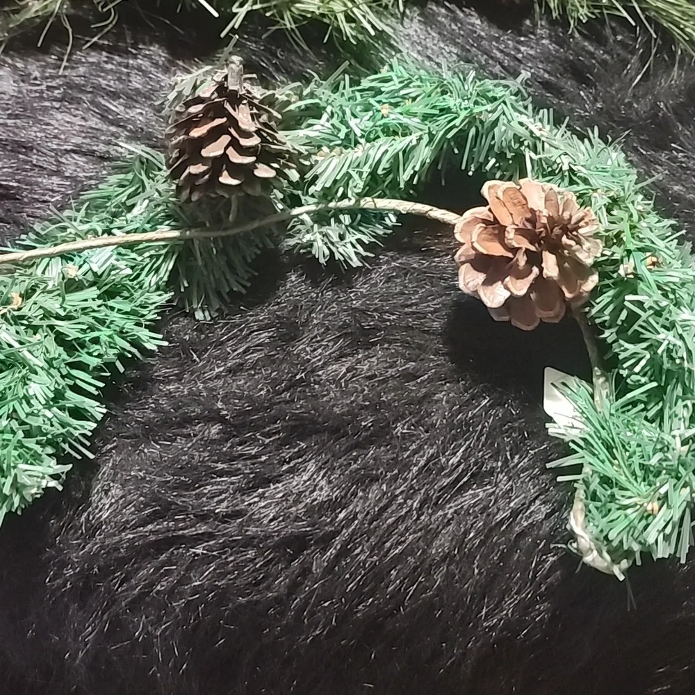 Festive Green Pinecone Holiday Garland. 1 SWAG 1 ROUNDED DECORATIVE.